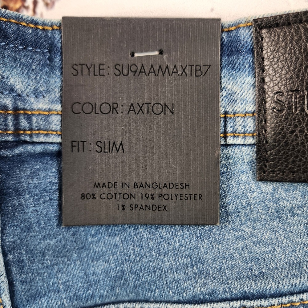 Steve's Jeans Tully Stretch Slim Fit 28x30 Axton Blue Medium Wash 42MWXPT NWT - Picture 6 of 11